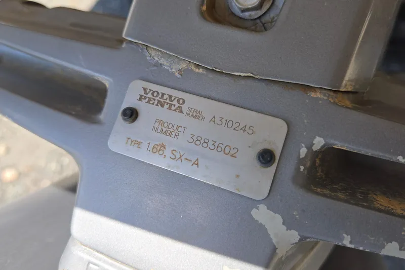 Slide: The Image of Volvo Penta product label on a 2015 Regal 1900 Bowrider boat engine. - 36