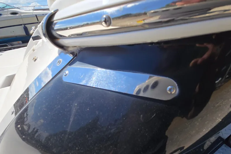 Slide: The Image of Close-up of 2015 Regal 1900 Bowrider boat's sleek, shiny exterior detailing. - 38