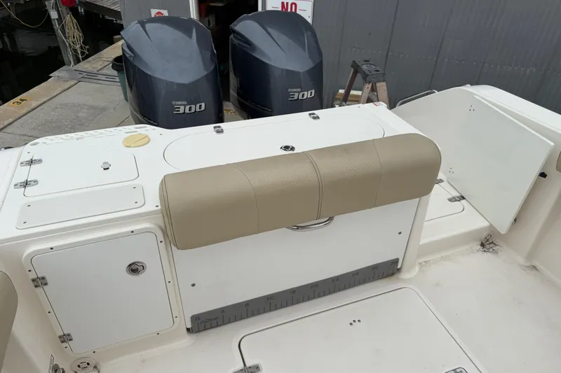 Slide: The Image of 2016 Pursuit C 280 Center Console boat with twin Yamaha 300 engines. - 17