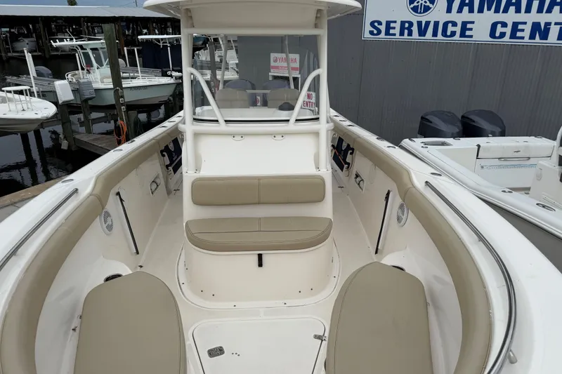 Slide: The Image of 2016 Pursuit C 280 Center Console boat at Yamaha service center dock. - 9