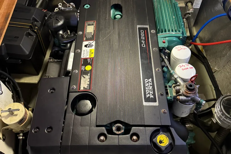 Slide: The Image of Engine compartment of a 2012 Leopard 47 PC Owners' Version with Volvo Penta D4-260 engine. - 53