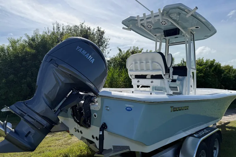 Slide: The Image of 2026 Tidewater 2210 Carolina Bay boat with Yamaha engine on trailer. - 3