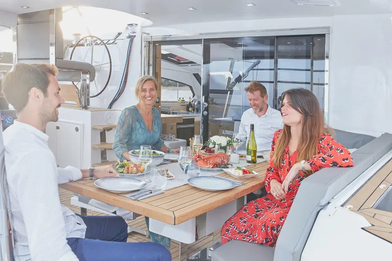 Slide: The Image of Luxurious interior of Privilege Signature 510 yacht, year 2025. - 18