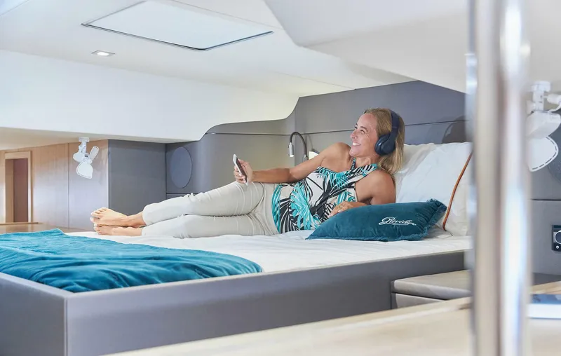 Slide: The Image of Luxurious interior of Privilege Signature 510 yacht, year 2025. - 35