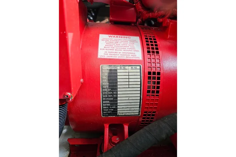 Slide: The Image of Red engine component with specifications label, Sumerset 16x75, year 2000. - 68
