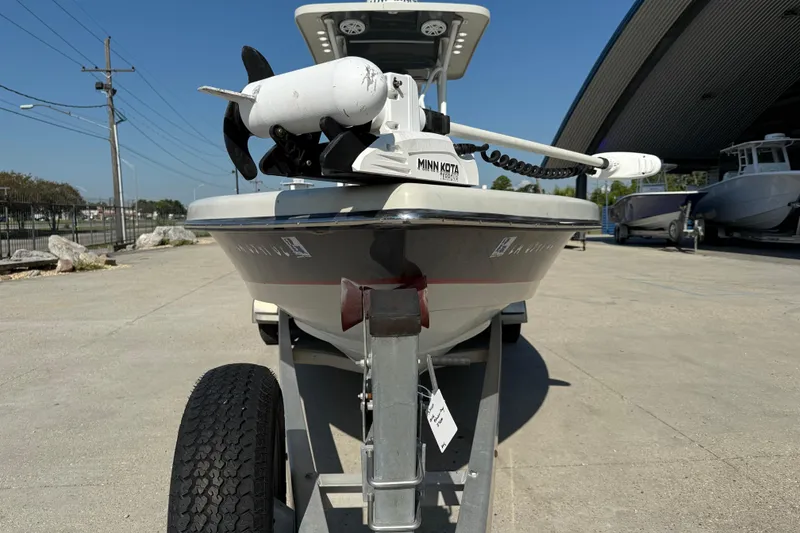 Slide: The Image of 2016 Blazer Bay 2420 Professional boat on trailer with Minn Kota trolling motor. - 3