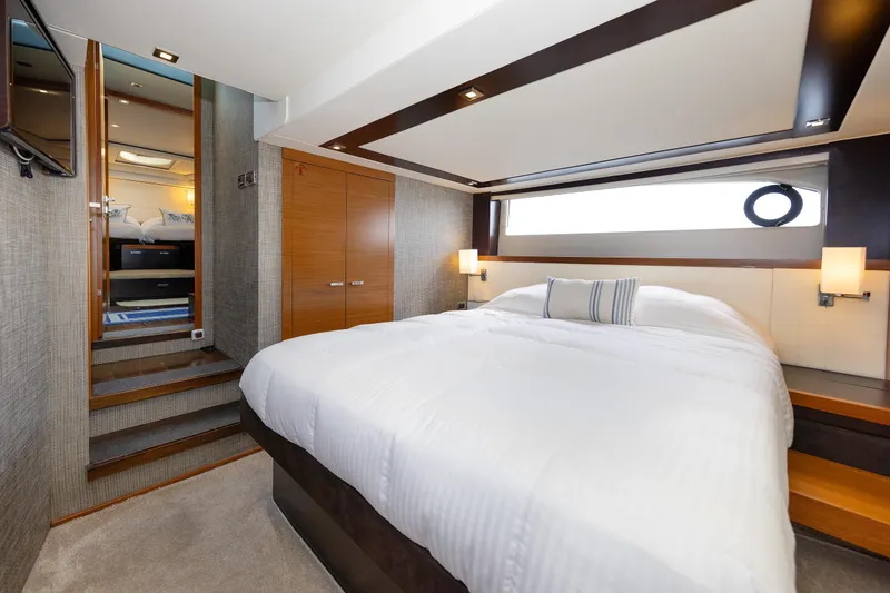 Slide: The Image of Luxurious bedroom interior of 2014 Tiara 5000 Coupe yacht with modern design. - 37