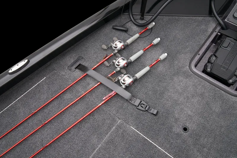 Slide: The Image of Manufacturer Provided Image: Trailer hitch and spare tire of 2025 Ranger RT188P boat, black background. - 20