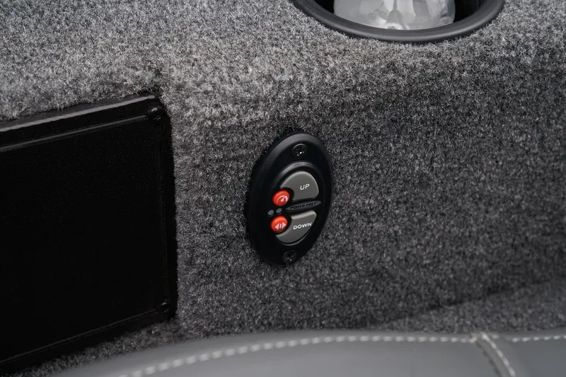 Slide: The Image of Manufacturer Provided Image: Cup holder with water bottle in 2025 Ranger RT188P boat interior. - 51