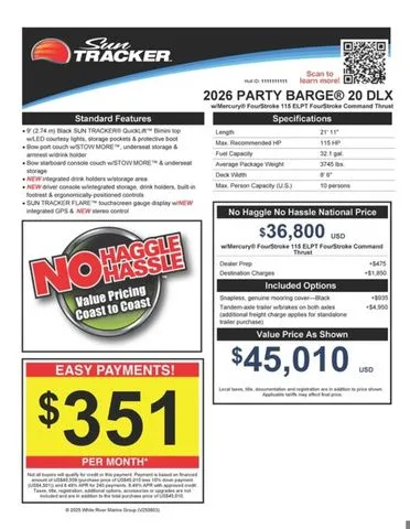 Slide: The Image of Sun Tracker Party Barge 20 DLX 2026 - 15