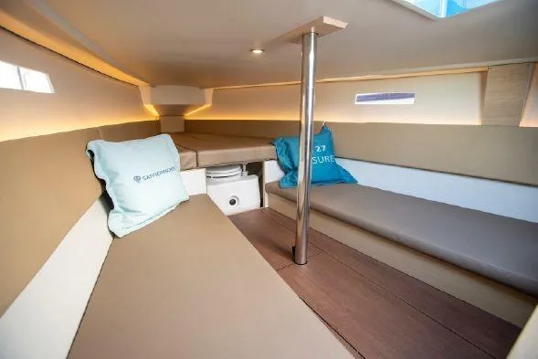 Slide: The Image of Top view of 2025 Saffier Se 27 Leisure sailboat with wooden deck and sleek design. - 8