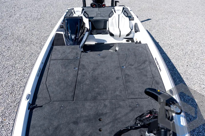 Slide: The Image of 2026 Skeeter ZXE21 boat with spacious deck and modern seating design. - 39