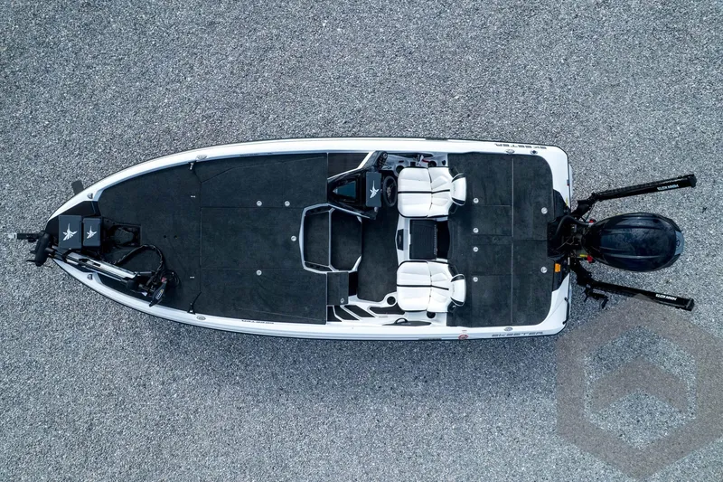 Slide: The Image of Top view of 2026 Skeeter ZXE21 fishing boat on gravel surface. - 78