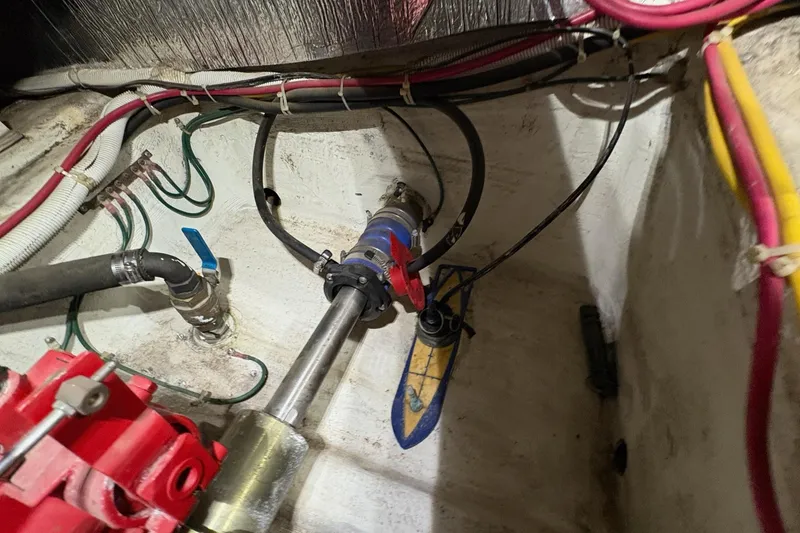 Slide: The Image of Engine room wiring and components of a 2003 Carver 396 Motor Yacht. - 58