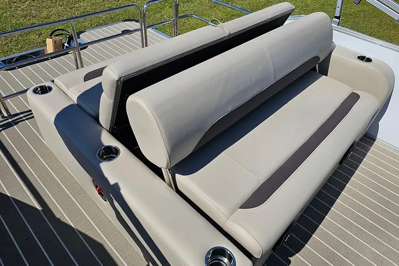 Slide: The Image of 2026 Bentley Pontoons 243 Legacy Swingback Sport3 with luxurious seating and cup holders. - 15