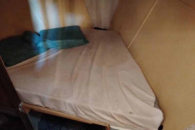 Slide: The Image of Cozy cabin bed inside 1983 Custom Entienne Francois 50 Pilothouse yacht. - 13