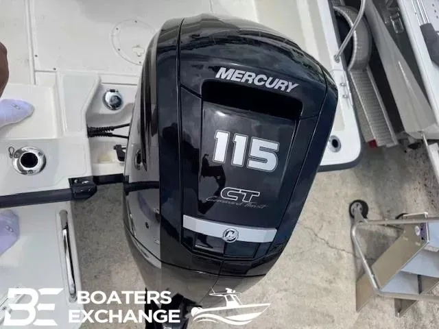 Slide: The Image of Mercury 115 HP outboard motor on 2023 Boston Whaler 170 Montauk. - 3