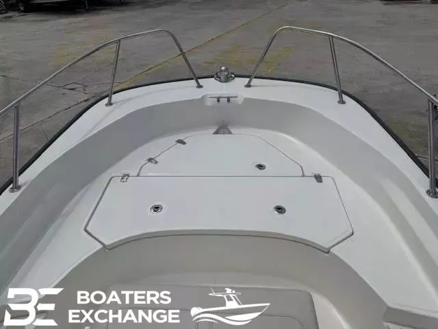 Slide: The Image of Boston Whaler 170 Montauk 2023 boat bow, Boaters Exchange logo visible. - 9