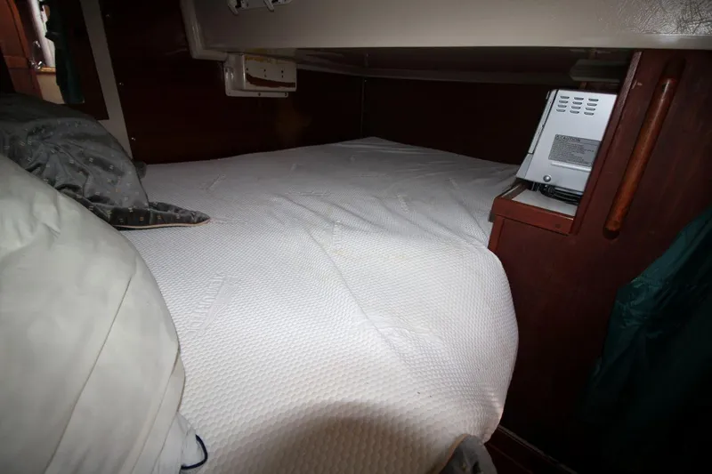 Slide: The Image of Cozy cabin bed in 1987 Catalina 34 sailboat interior. - 19
