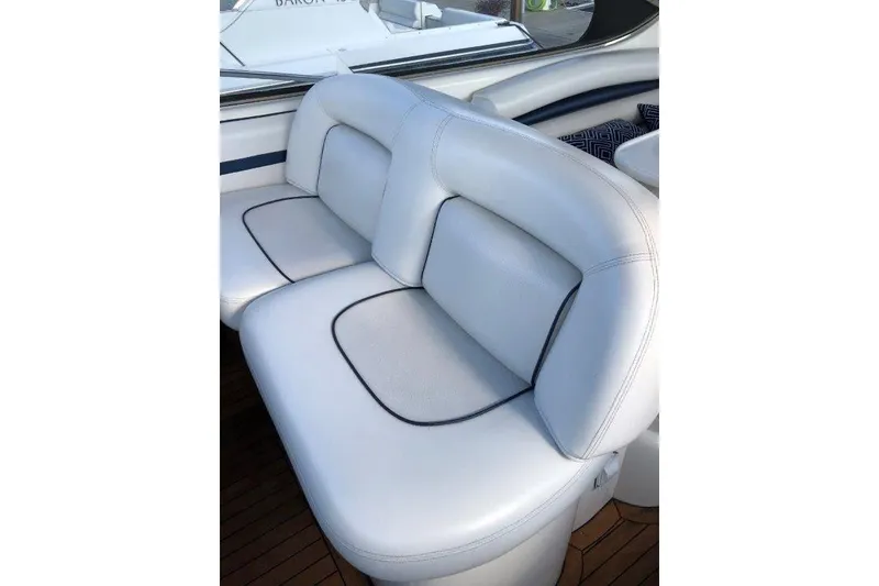 Slide: The Image of Luxury white seating on 1998 Sunseeker Predator 58 yacht. - 19
