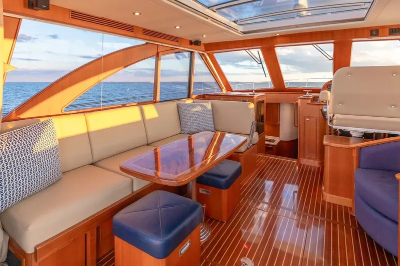 Slide: The Image of Luxurious interior of 2014 Hunt Yachts 44 with elegant wood finish and ocean view. - 22