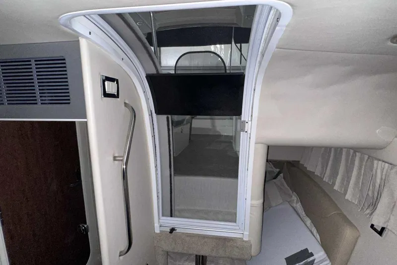 Slide: The Image of Interior cabin of 2022 Formula 350 Sun Sport boat, featuring modern design elements. - 45