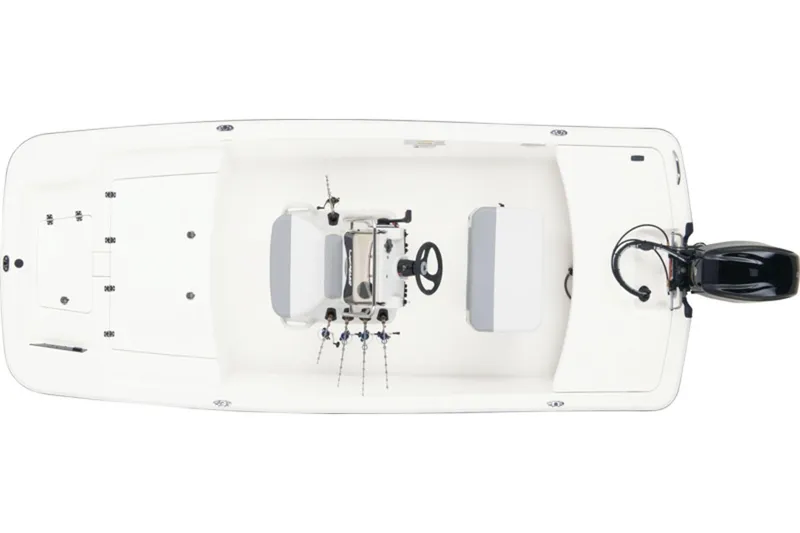 Slide: The Image of 2026 Mako Pro Skiff 15 CC boat on trailer at Tracker Boat Center. - 5