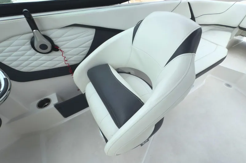 Slide: The Image of Luxurious interior seating of 2022 Regal 23 OBX boat with modern design. - 25