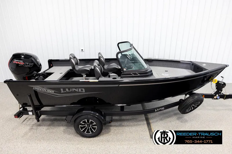 The Image of 2026 Lund 1800 Explorer Sport boat with Mercury Pro XS engine on trailer. - 1