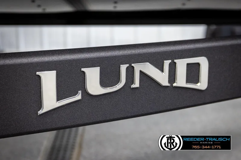Slide: The Image of 2026 Lund 1800 Explorer Sport boat logo with Reeder-Trausch Marine branding. - 45