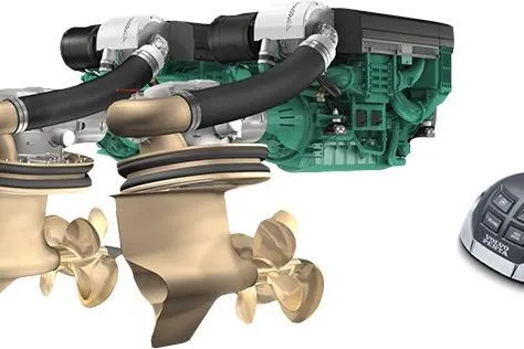 Slide: The Image of 2019 Regal 42 Fly engine system with dual propellers and control unit. - 27