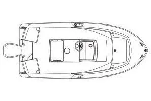 Slide: The Image of Edgewater 170CC 2026 boat console with warning labels and ignition switch. - 7