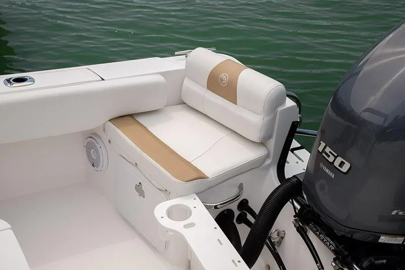 Slide: The Image of Livewell compartment on 2026 Edgewater 188CC boat, open lid view. - 7