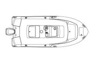 Slide: The Image of 2026 Edgewater 188CC boat interior with cushioned seating and storage compartment. - 9