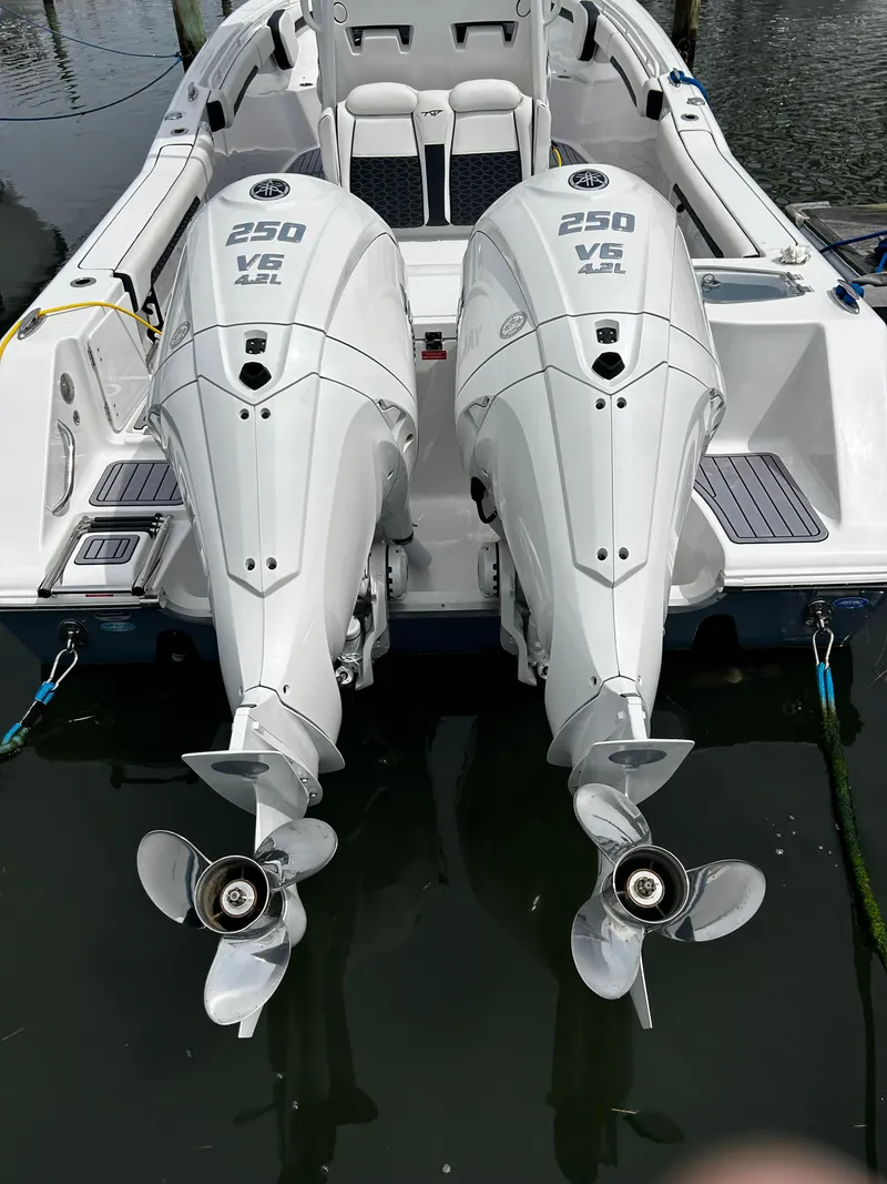 Slide: The Image of 2024 Tidewater 280 CC Adventure with twin 250 V6 outboard engines. - 23