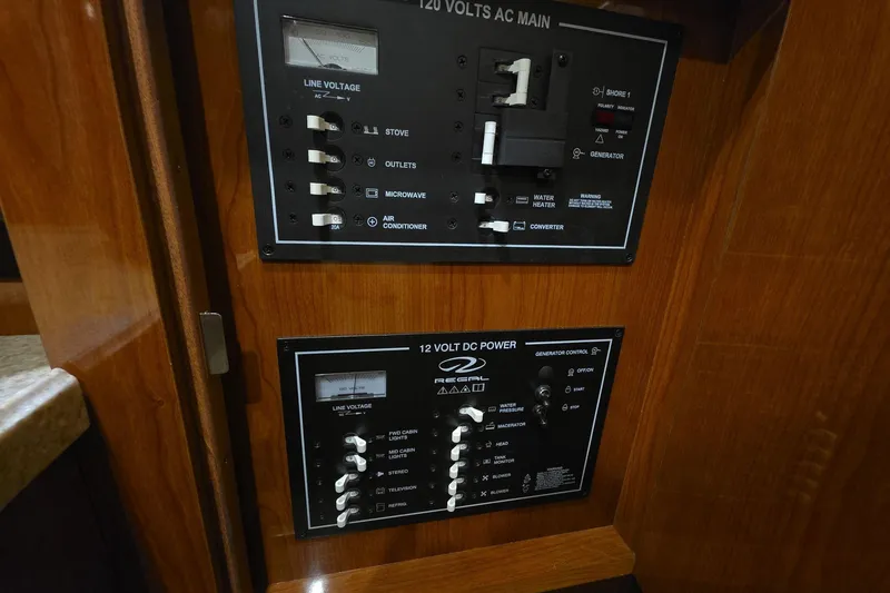 Slide: The Image of Electrical control panel on a 2007 Regal 2860 Window Express boat. - 12