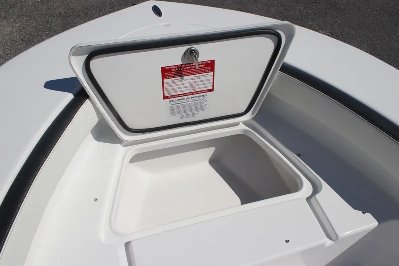 Slide: The Image of Open storage compartment on 2026 Tidewater 180 CC Adventure boat. - 5