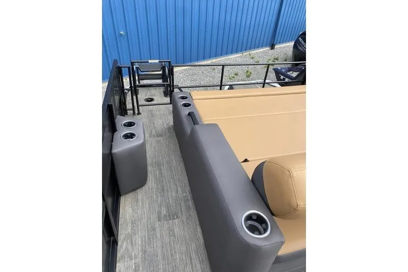 Slide: The Image of Interior of 2025 Viaggio Lago Z-S boat with seating and cup holders. - 25