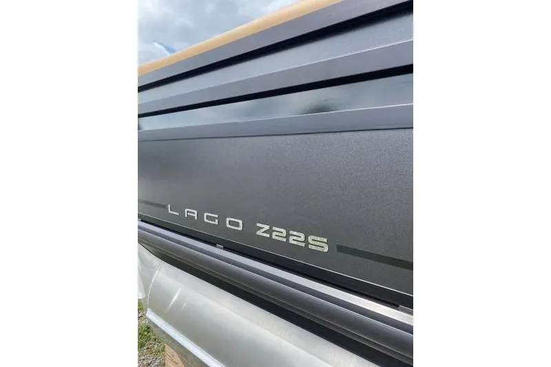 Slide: The Image of 2025 Viaggio Lago Z-S boat side view with logo detail. - 6