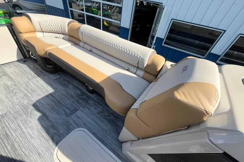 Slide: The Image of 2026 Avalon Catalina Versatile Rear Bench with luxurious tan and cream seating. - 22