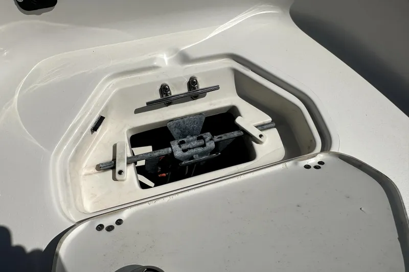 Slide: The Image of Anchor compartment of 2022 Key West 1720 Center Console boat, open and empty. - 28