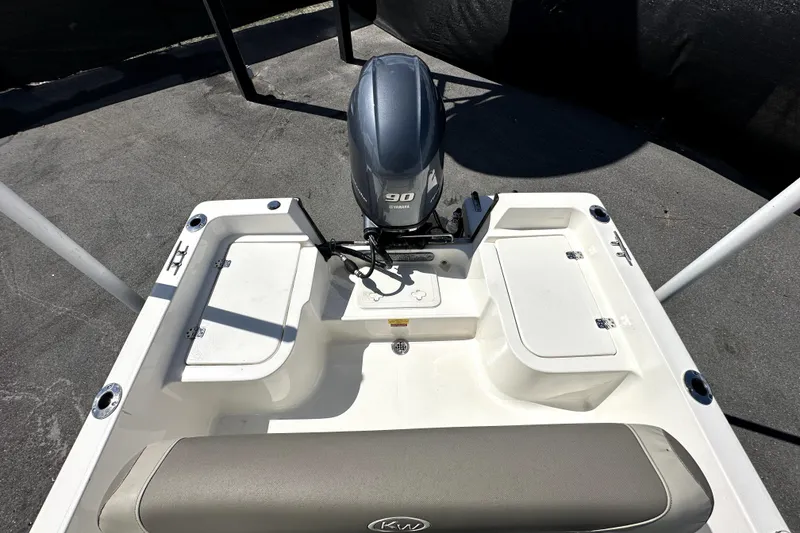 Slide: The Image of 2022 Key West 1720 Center Console boat with Yamaha 90 engine, rear view. - 43