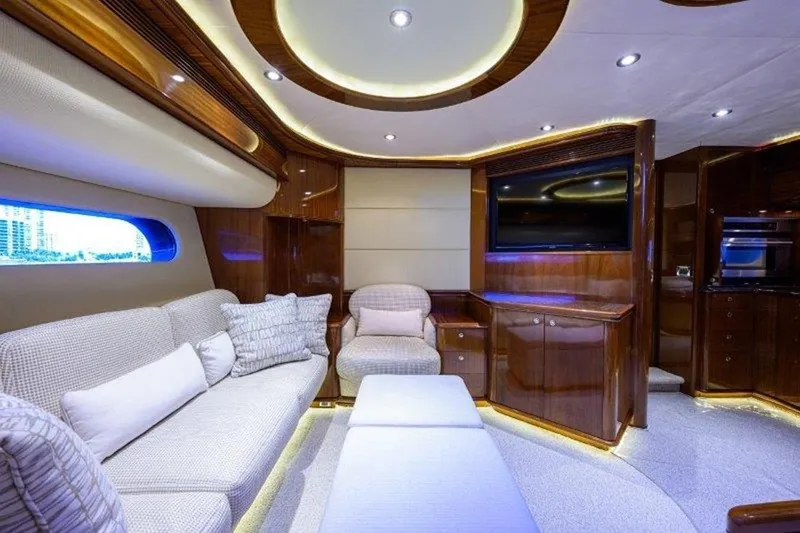Slide: The Image of Luxurious interior of 2005 McMullen & Wing Custom Express Sport Cruiser yacht. - 10