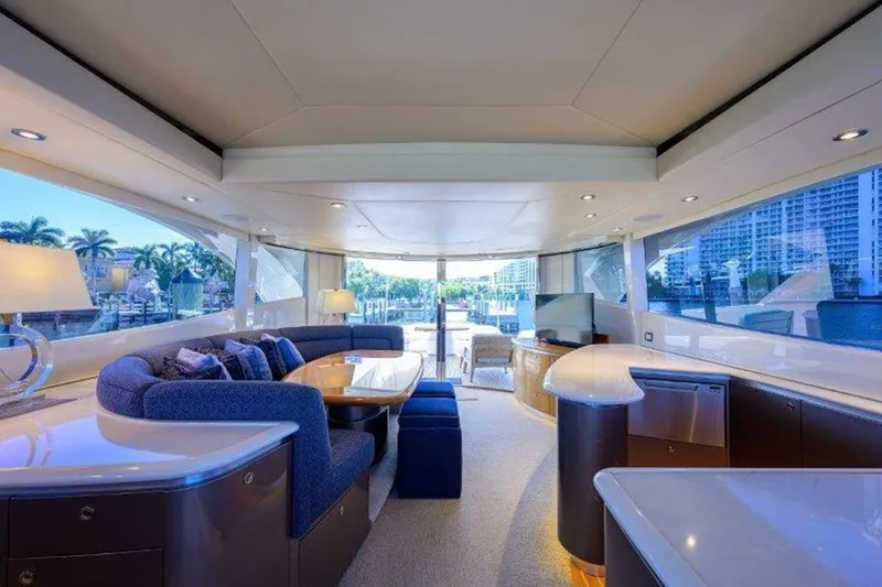 Slide: The Image of Luxurious interior of 2005 McMullen & Wing Custom Express Sport Cruiser yacht with elegant seating. - 5