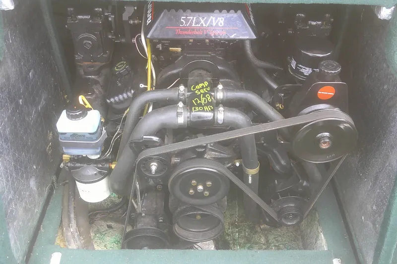 Slide: The Image of Engine compartment of a 1997 Mariah Z 210 Shabah with 5.7L V8 engine. - 17