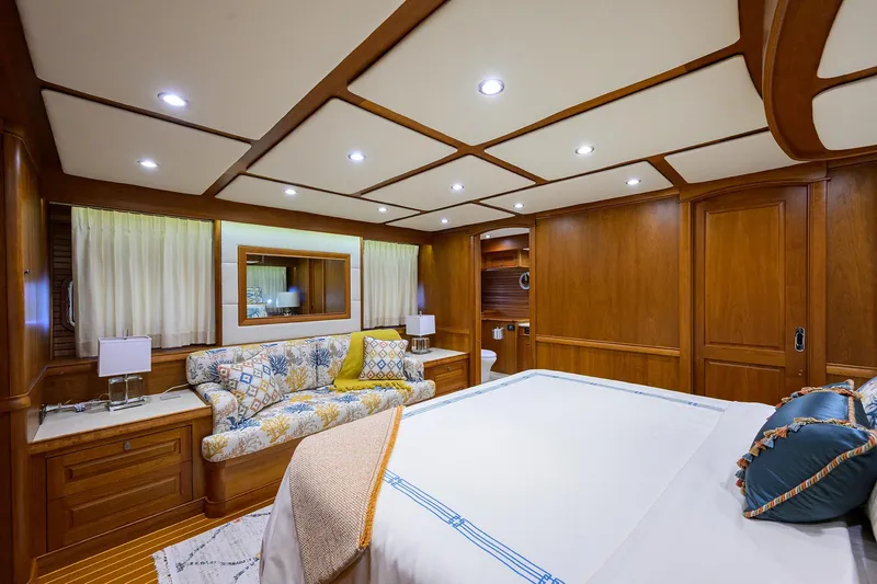 Slide: The Image of Sabre 66 SANDCRAB - Master Stateroom Berth & Seating - 27