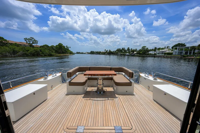 Slide: The Image of Sabre 66 SANDCRAB - Aft Deck Seating & Table - 43