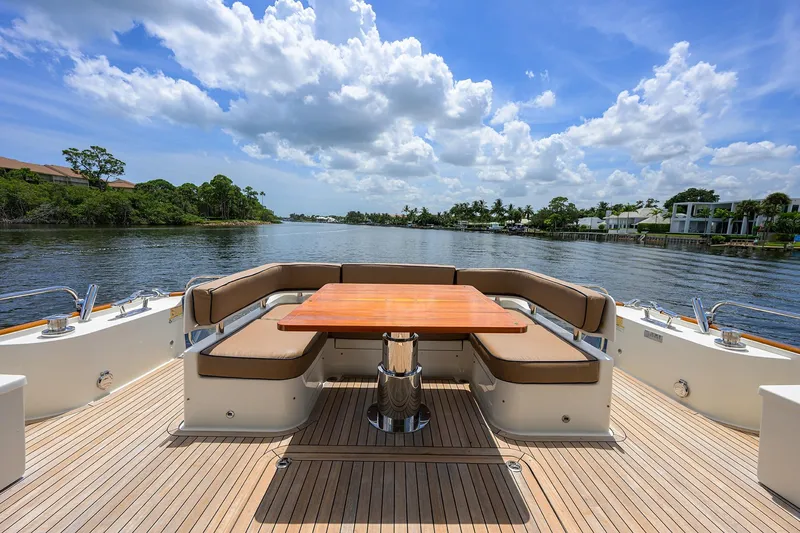 Slide: The Image of Sabre 66 SANDCRAB - Aft Deck Seating & Table - 47