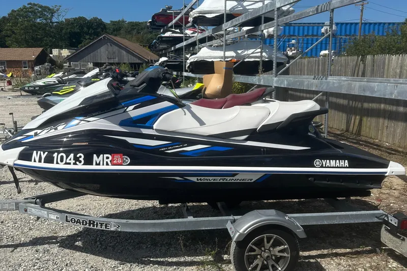 Slide: The Image of 2019 Yamaha WaveRunner VX Deluxe on trailer, parked outdoors. - 4