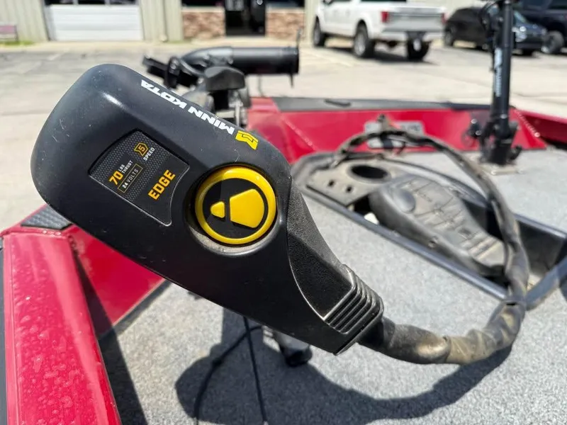 Slide: The Image of Minn Kota Edge trolling motor on 2023 Ranger RT 188 boat, close-up view. - 11